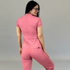 Jumpsuit Quirúrgico Mujer Estilo 945 Palo de Rosa Super Stretch Manga Corta
