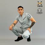 Filipina Quirúrgica Super Stretch Gris Jaspeado Hombre, Scrubs 905
