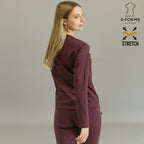 blusa under scrub vino mujer super stretch mangas sandel medica