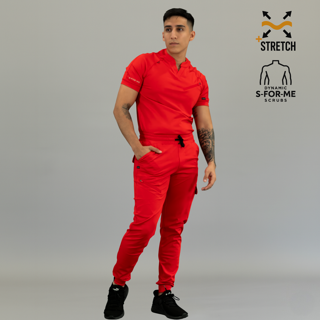 Conjunto Quirúrgico Hombre · Scrubs 905 Super Stretch · Rojo