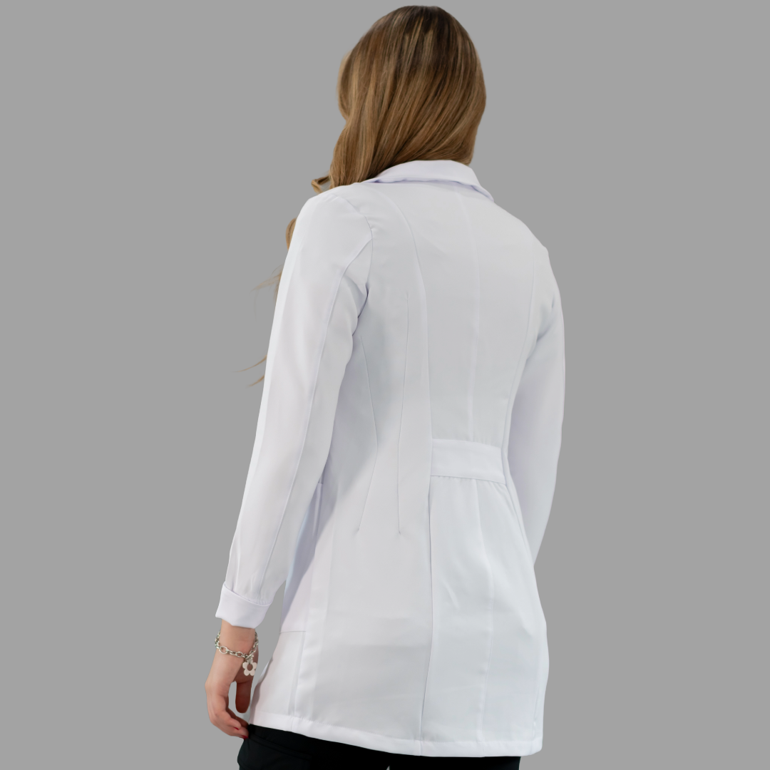 Bata Médica Stretch Extra Blanca Dama, Antifluido