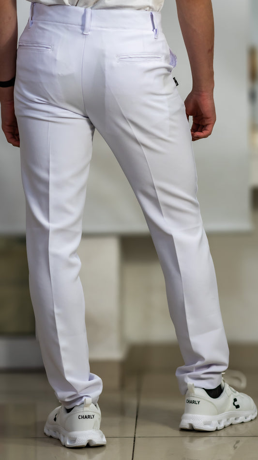 Pantalon Pretina Pure White Caballero Blanco Antifluido