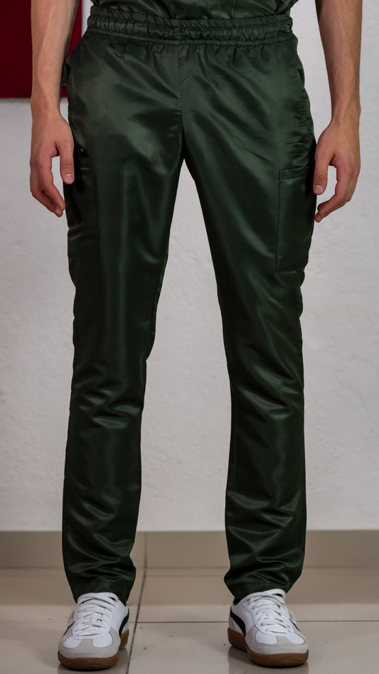 Pantalon Quirurgico Verde Militar Microfibra Hombre.