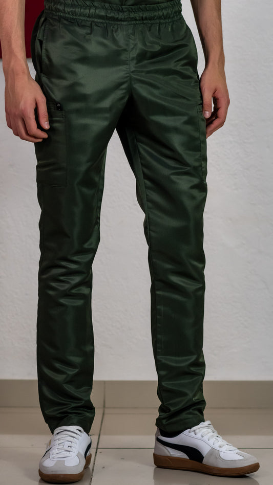 Pantalon Quirurgico Verde Militar Microfibra Hombre.
