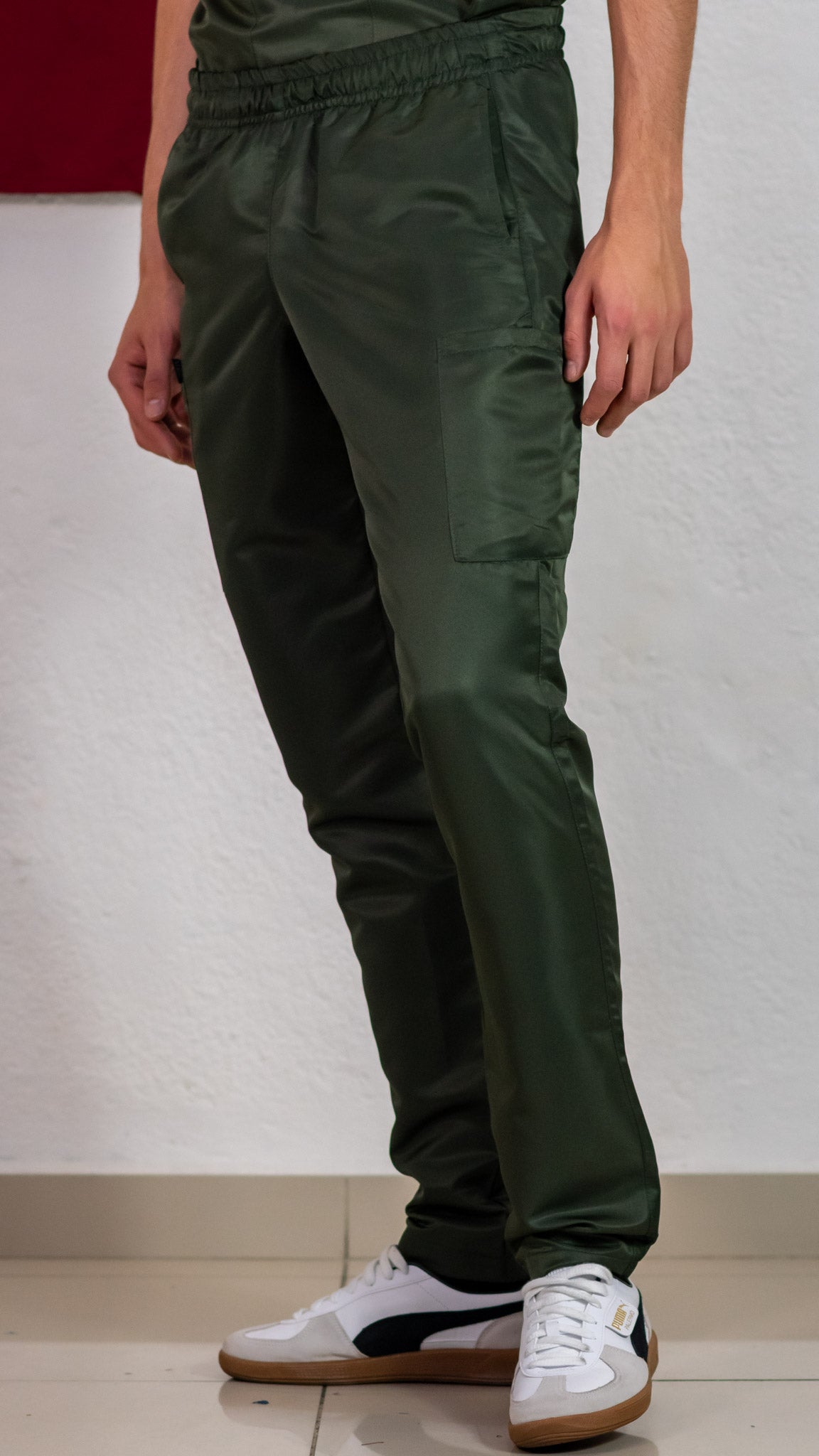 Pantalon Quirurgico Verde Militar Microfibra Hombre.