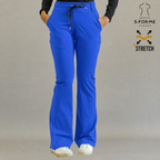 Pantalón scrub 915 Azul Rey — vista frontal completa con cordón ajustable en cintura
