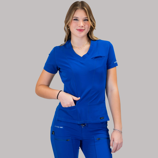Filipina Quirúrgica Azul Rey Mujer Antifluido Scrubs 300