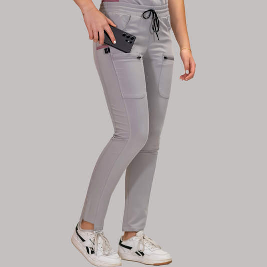 Pantalón Quirúrgico Gris Perla Mujer Antifluido, Scrubs 300
