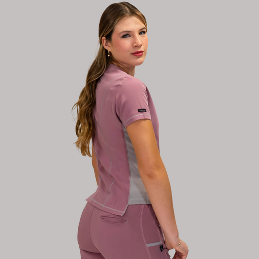 Filipina Quirúrgica Palo de Rosa/Gris 300 Mujer Antifluido, Scrubs 300