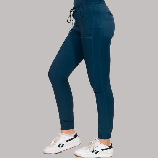 Jogger Quirúrgico Azul Caribe Mujer Antifluido Scrubs 300