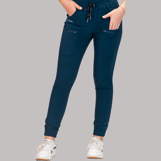 Jogger Quirúrgico Azul Caribe Mujer Antifluido Scrubs 300