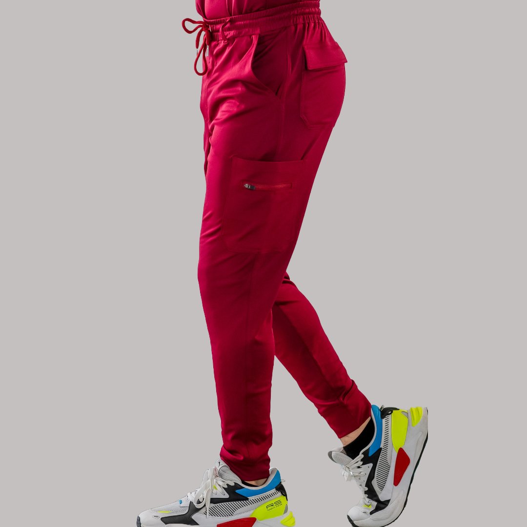 Pantalón Jogger Médico 901 Guinda Super Stretch para Hombre