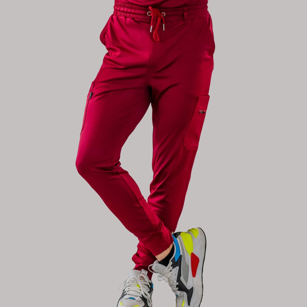 Pantalón Jogger Médico 901 Guinda Super Stretch para Hombre