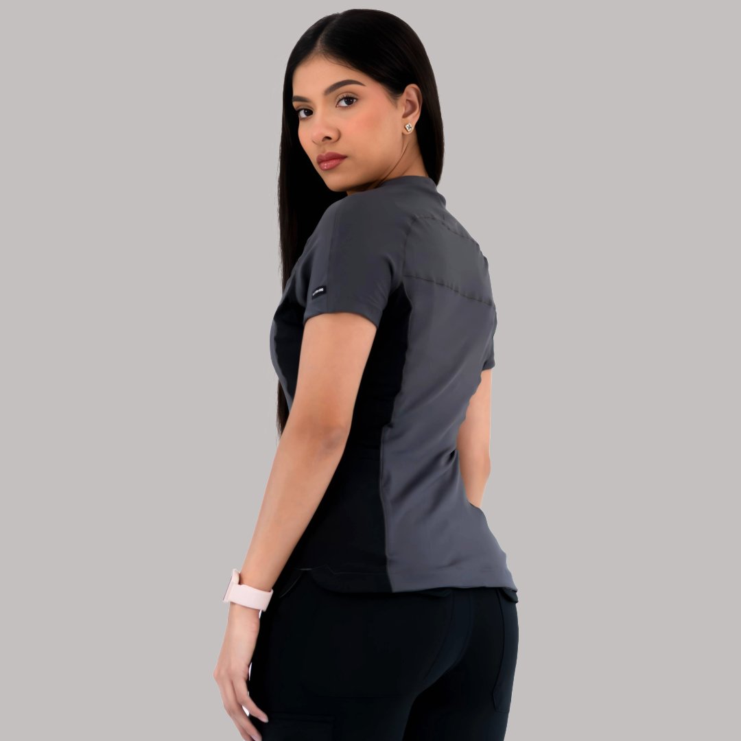 Filipina Médica 905 Oxford Gris/Negro Super Stretch para Mujer