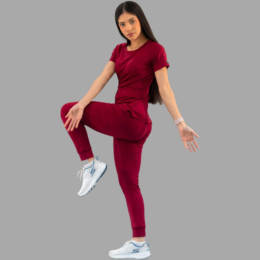 Pantalón Jogger Médico 901 Guinda Super Stretch para Mujer
