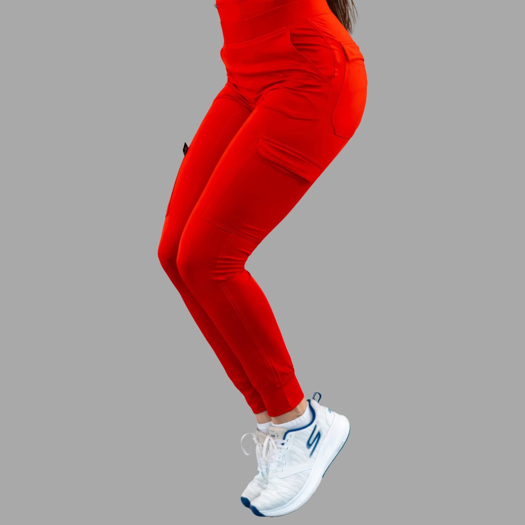 Pantalón Jogger Médico 901 Rojo Super Stretch para Mujer