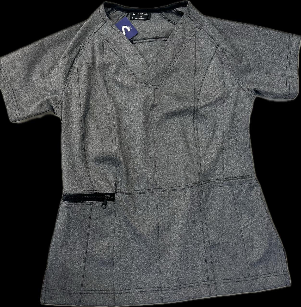 Filipina Quirurgica Super Stretch Gris Jaspeado 902. Dama