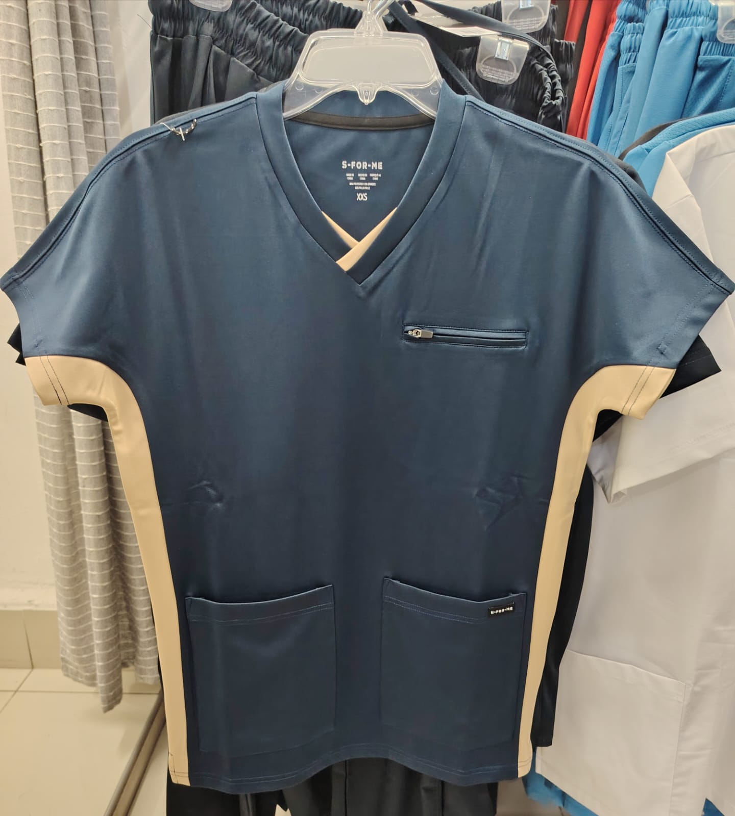 Filipina Quirúrgica 940 Azul Marino/ Beige Super Stretch Hombre