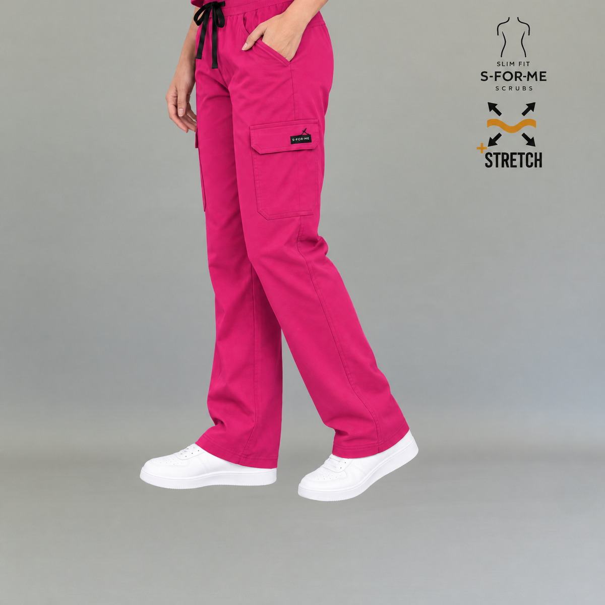Pantalón Quirúrgico Mujer 940 Rosa Fucsia Super Stretch | Cargo recto — vista 2 de 7