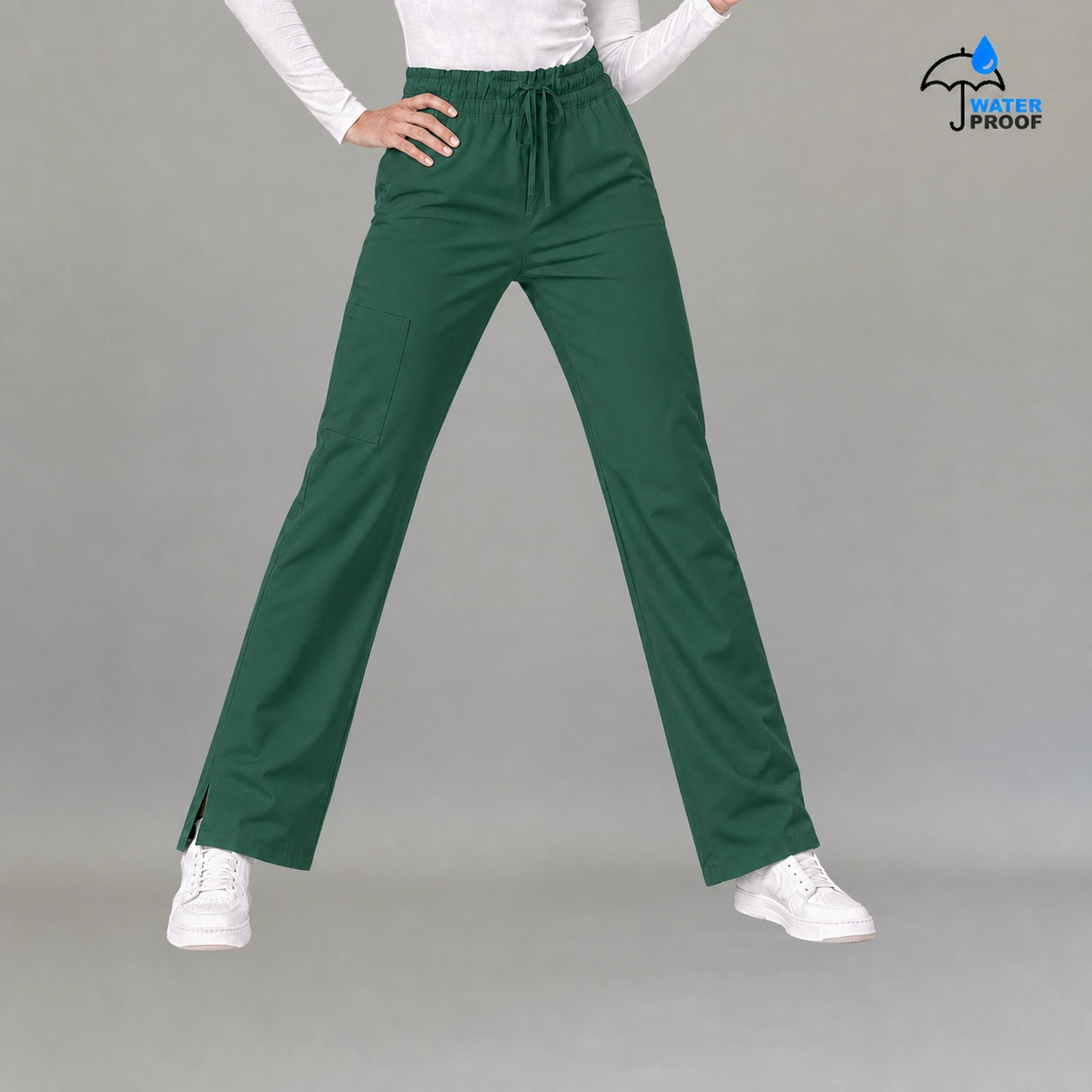 Pantalón 502 Quirúrgico Mujer Verde Botella Antifluido Relaxed